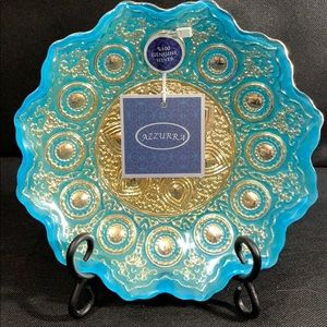 Handmade Turkish glass decorative plate